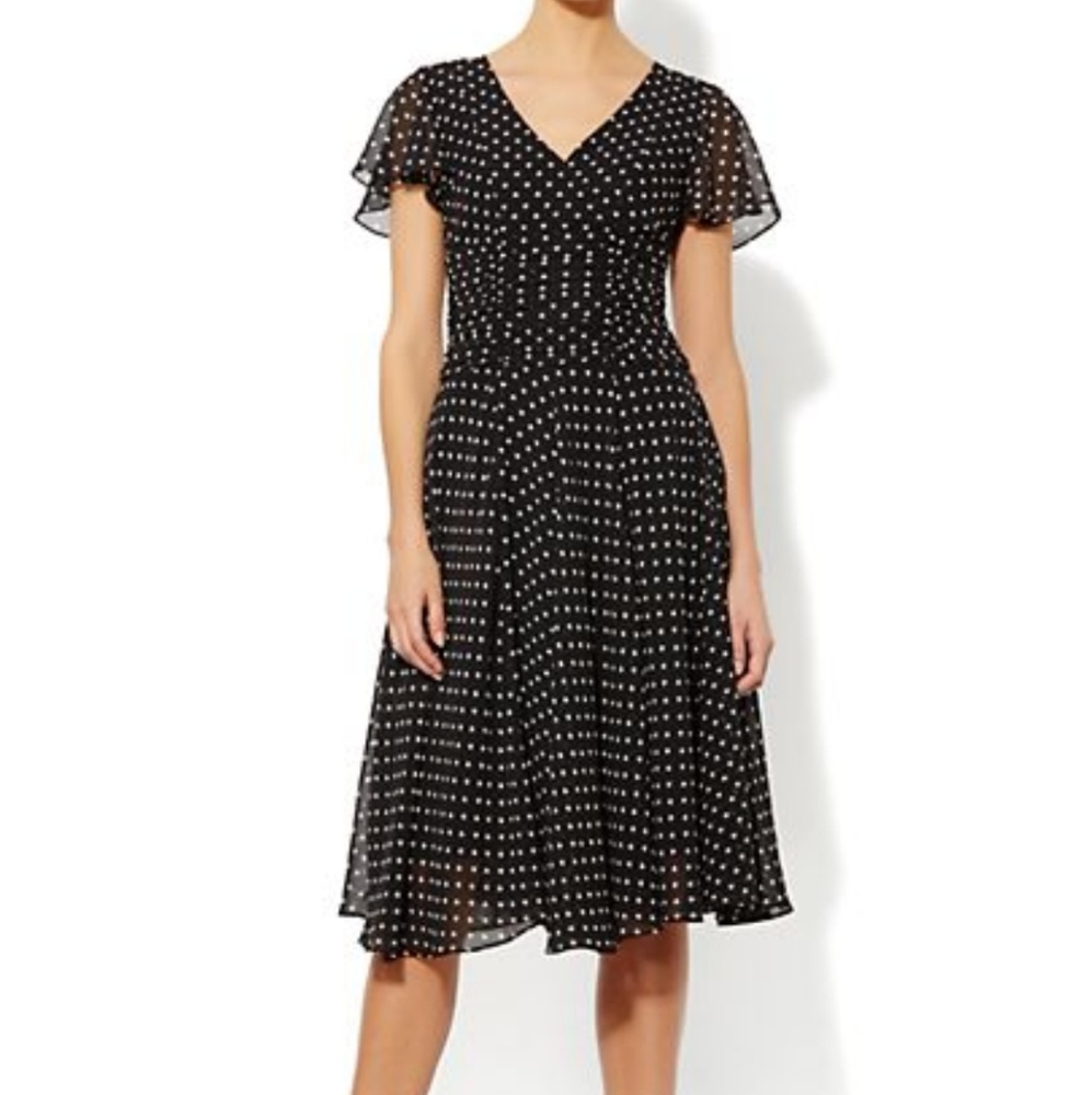 Eva Mendes Flutter sleeve dress